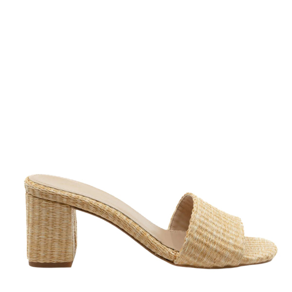 【日本入手困難】Suede and raffia flatform mules Platform mules Natural For Women | Maje