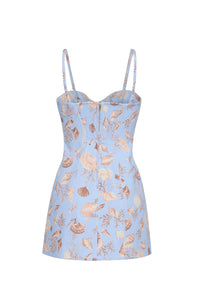 Claudine Mini Dress in Seashell Sky