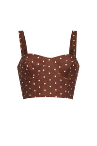 Claudine Top in Dots Khaki