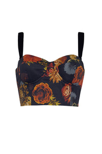 Claudine Top in Black Harvest Bloom