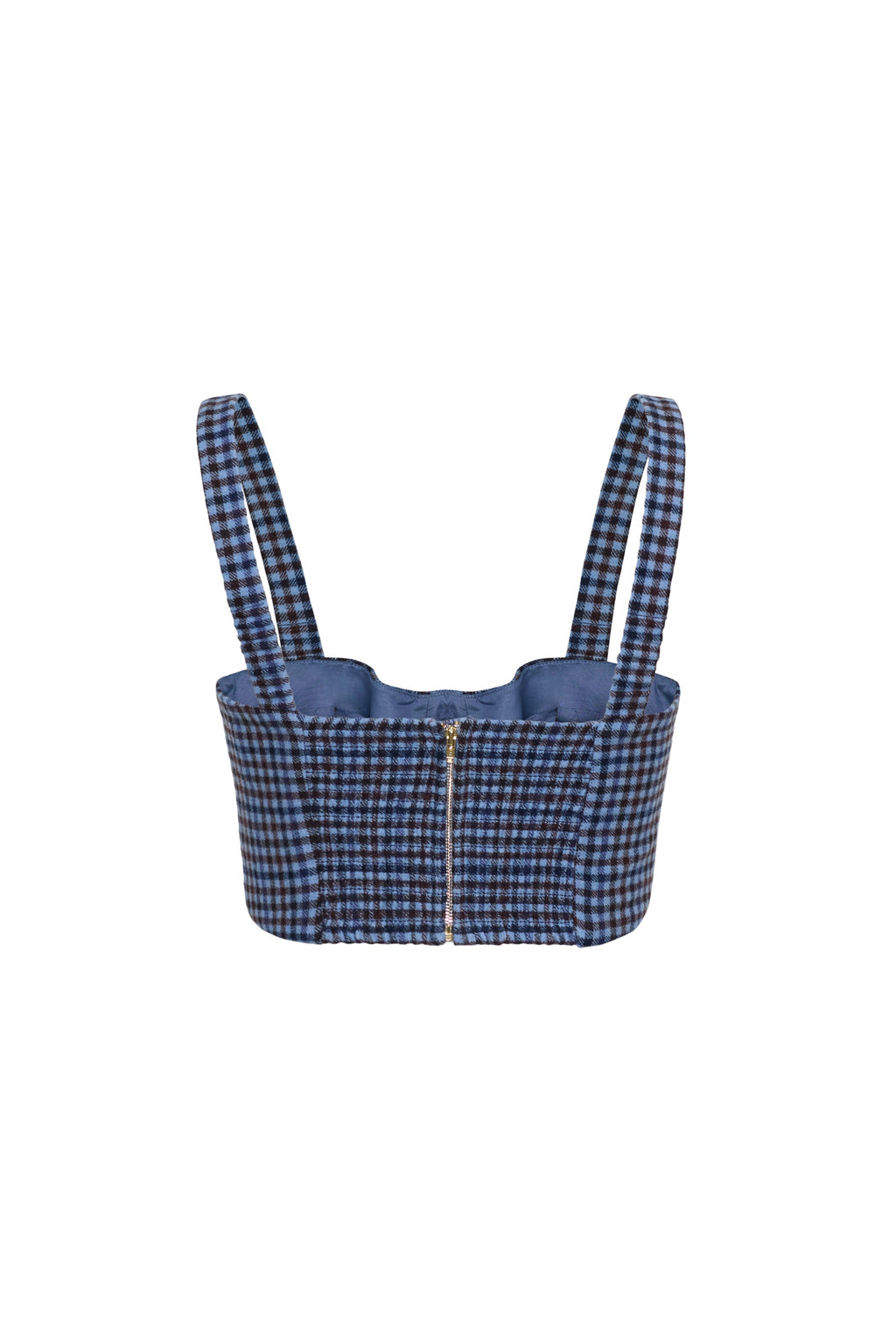 Claudine Top in Edmound Plaid Blue
