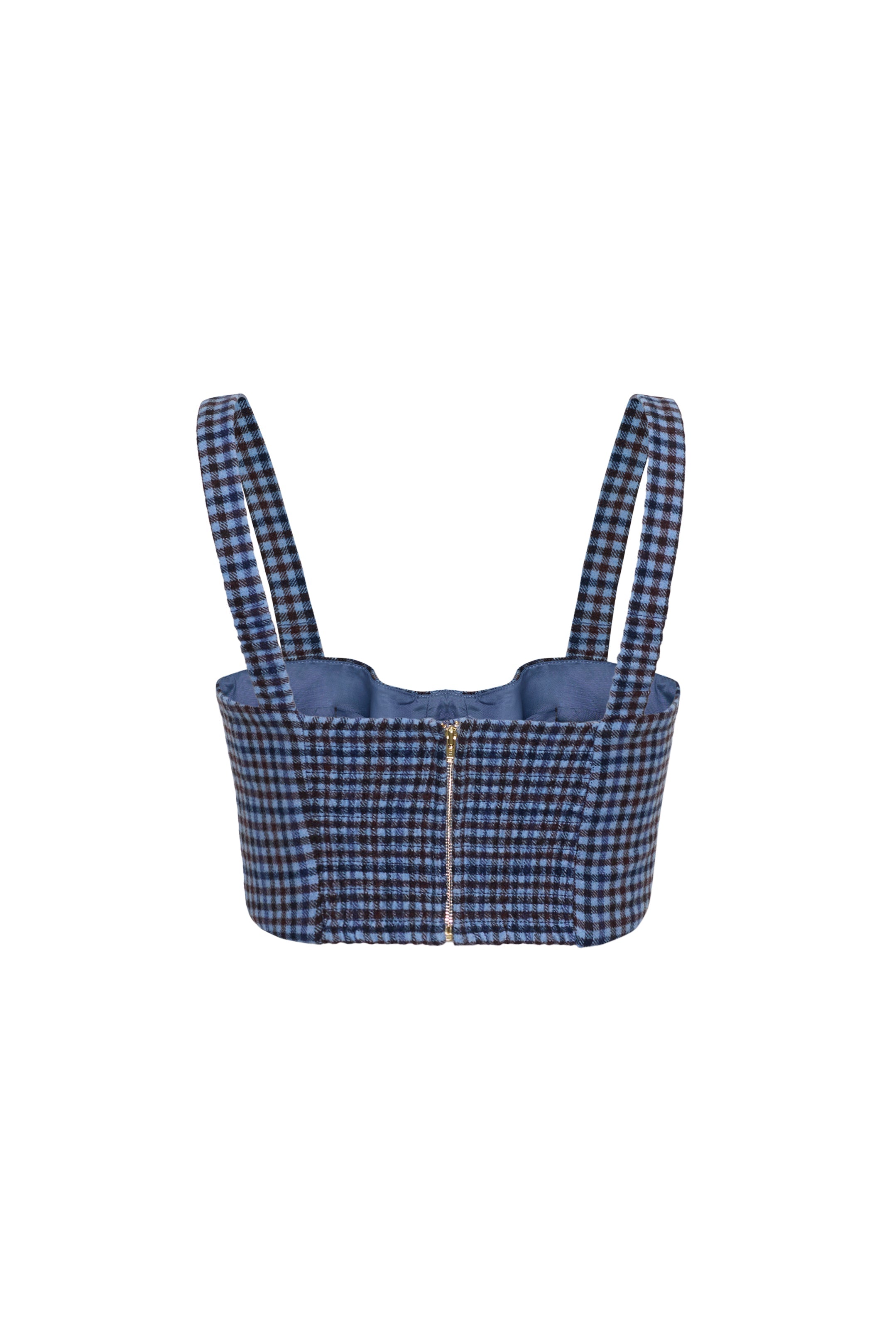 Claudine Top in Edmound Plaid Blue