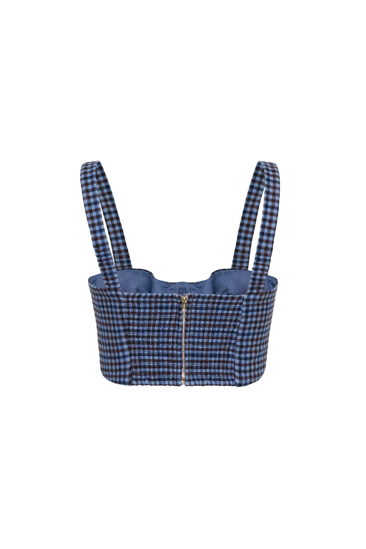 Claudine Top in Edmound Plaid Blue