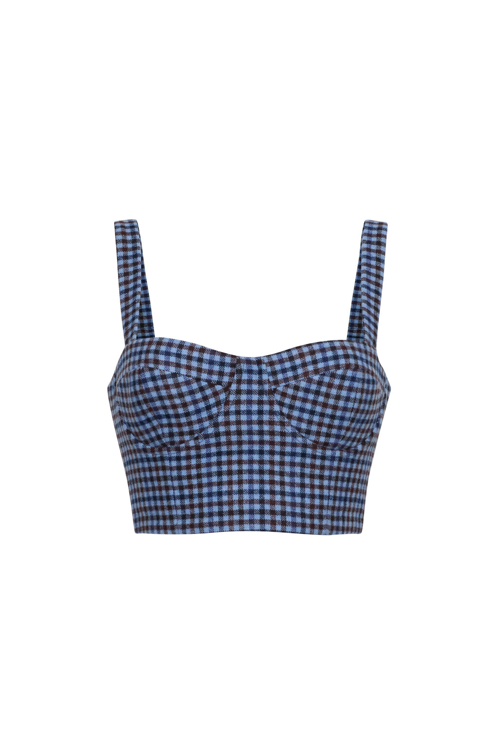 Claudine Top in Edmound Plaid Blue