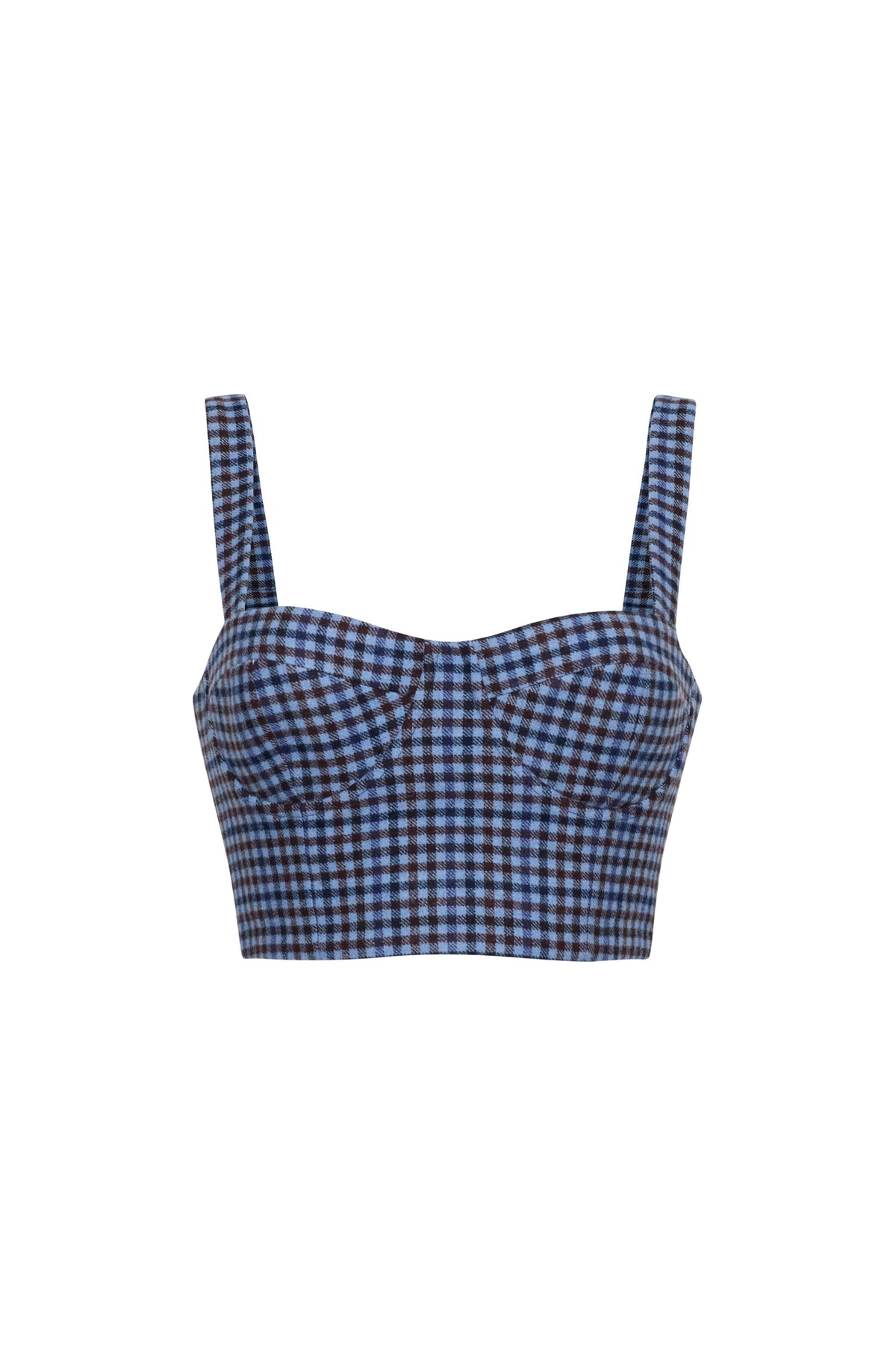 Claudine Top in Edmound Plaid Blue