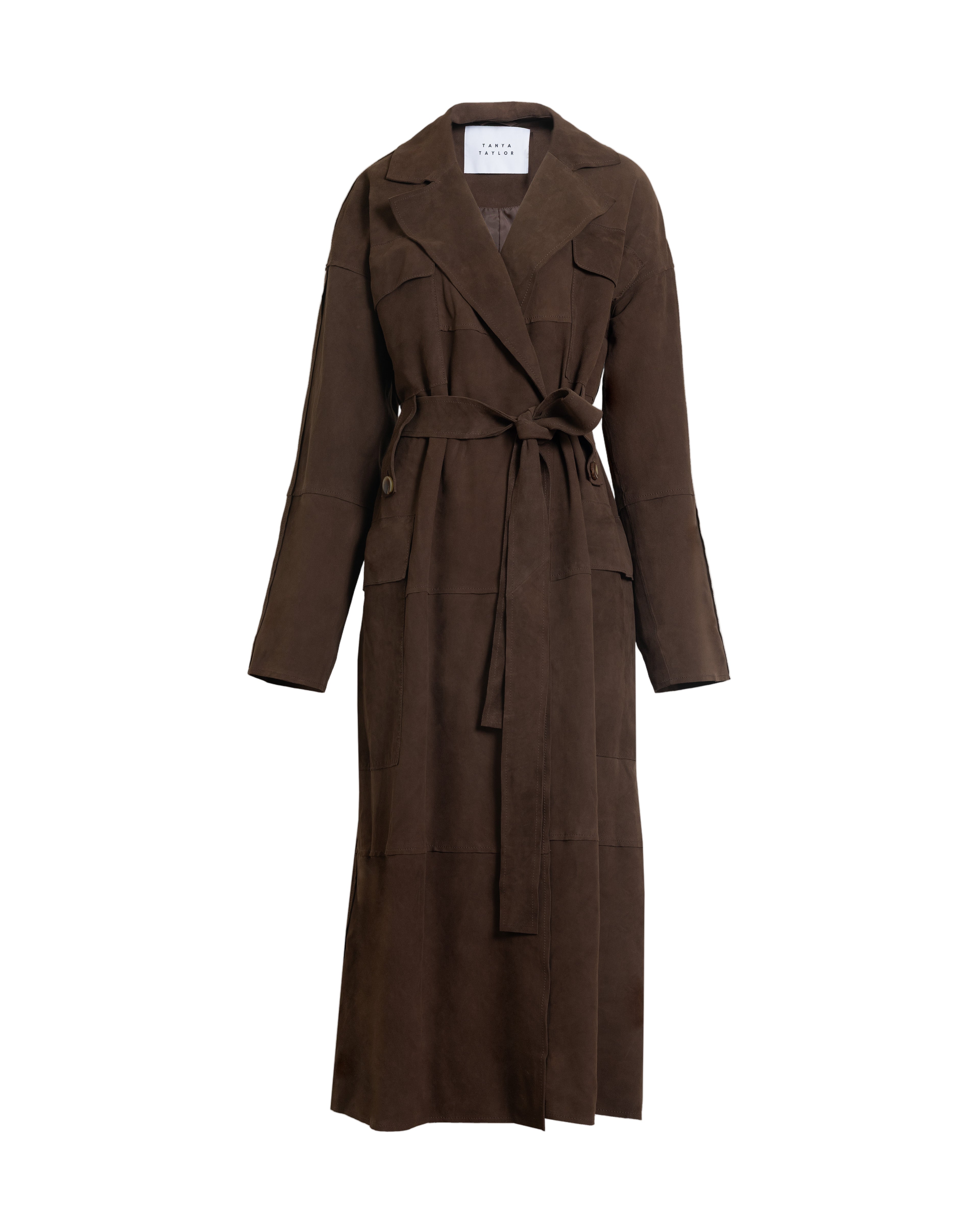 Suede Clayton Coat in Chocolate