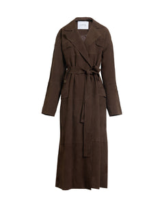 Suede Clayton Coat in Chocolate