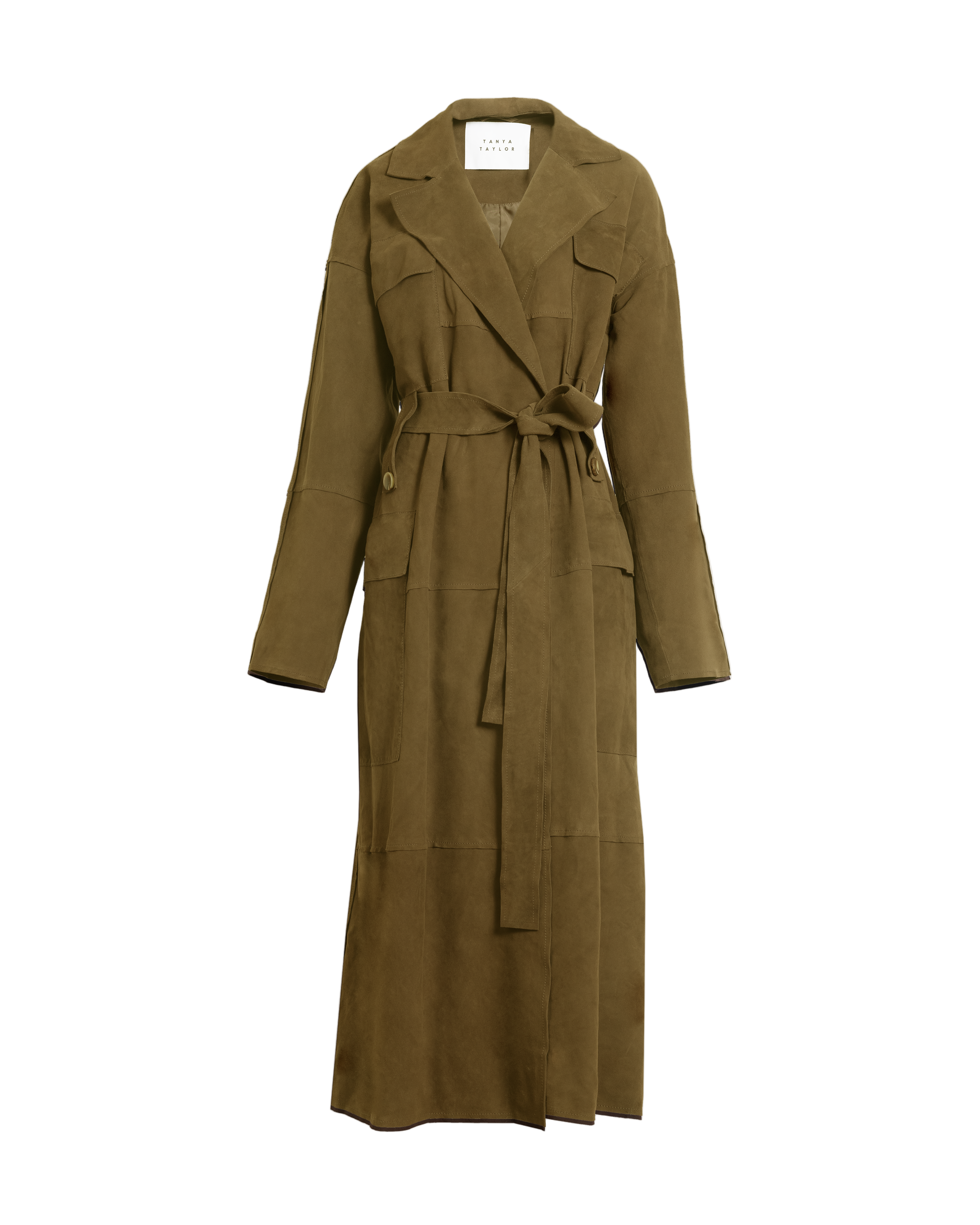 Suede Clayton Coat in Olive