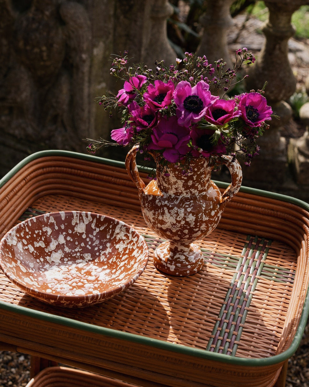 Splatter Large Bowl in Terracotta & Cream