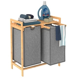 ClosetMaid Fabric & Bamboo Sliding Laundry Basket Hamper