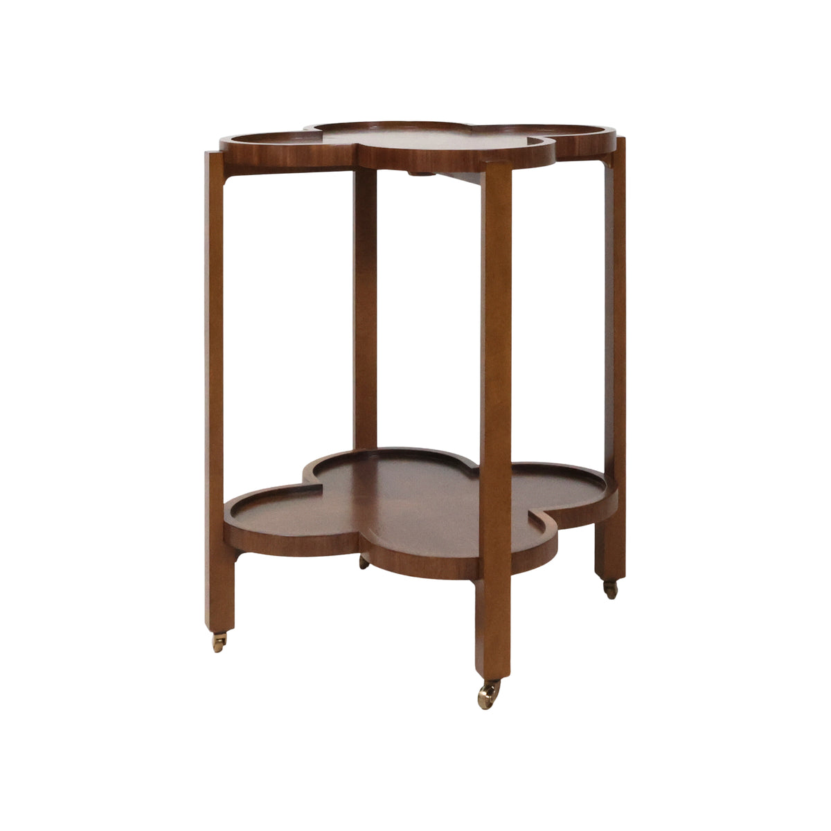 Clover Bar Cart in Walnut Veneer