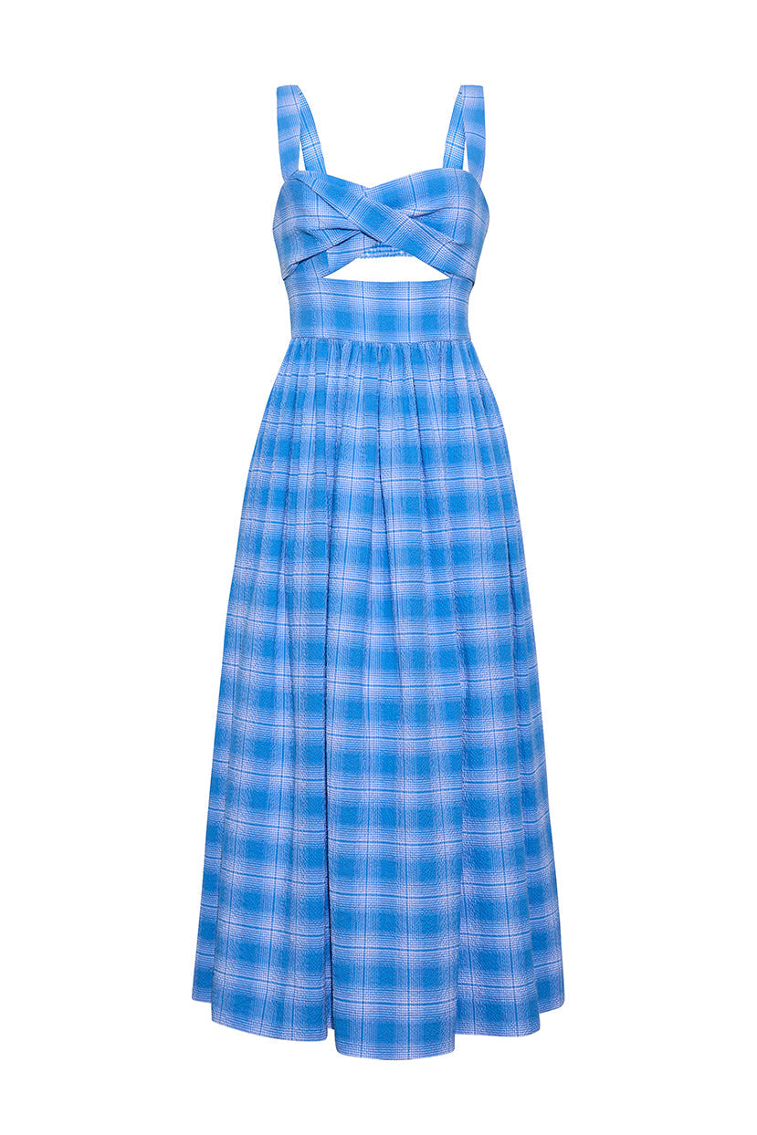 Clover Dress in Blue Plaid