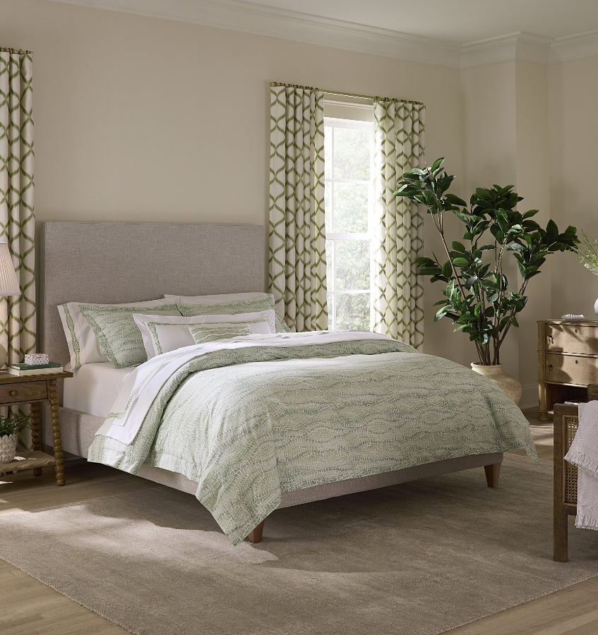 Sferra x Scalamandré Cobblestones Duvet Cover in Willow