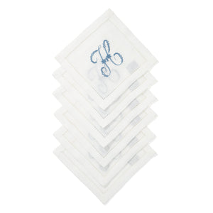 Hemstitch Square Cocktail Napkins, Set of 6