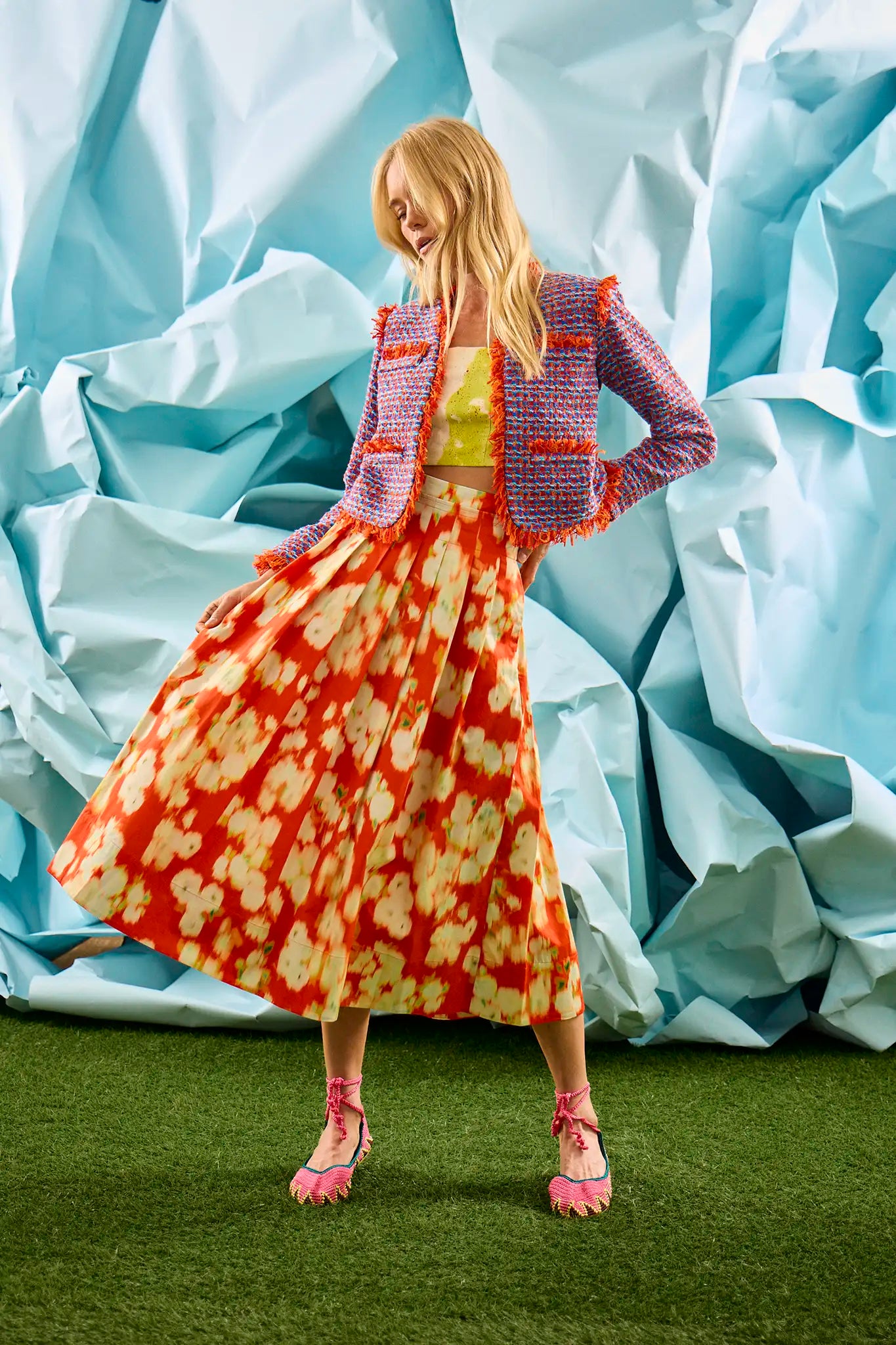 Maison Skirt in Aperol Ikat