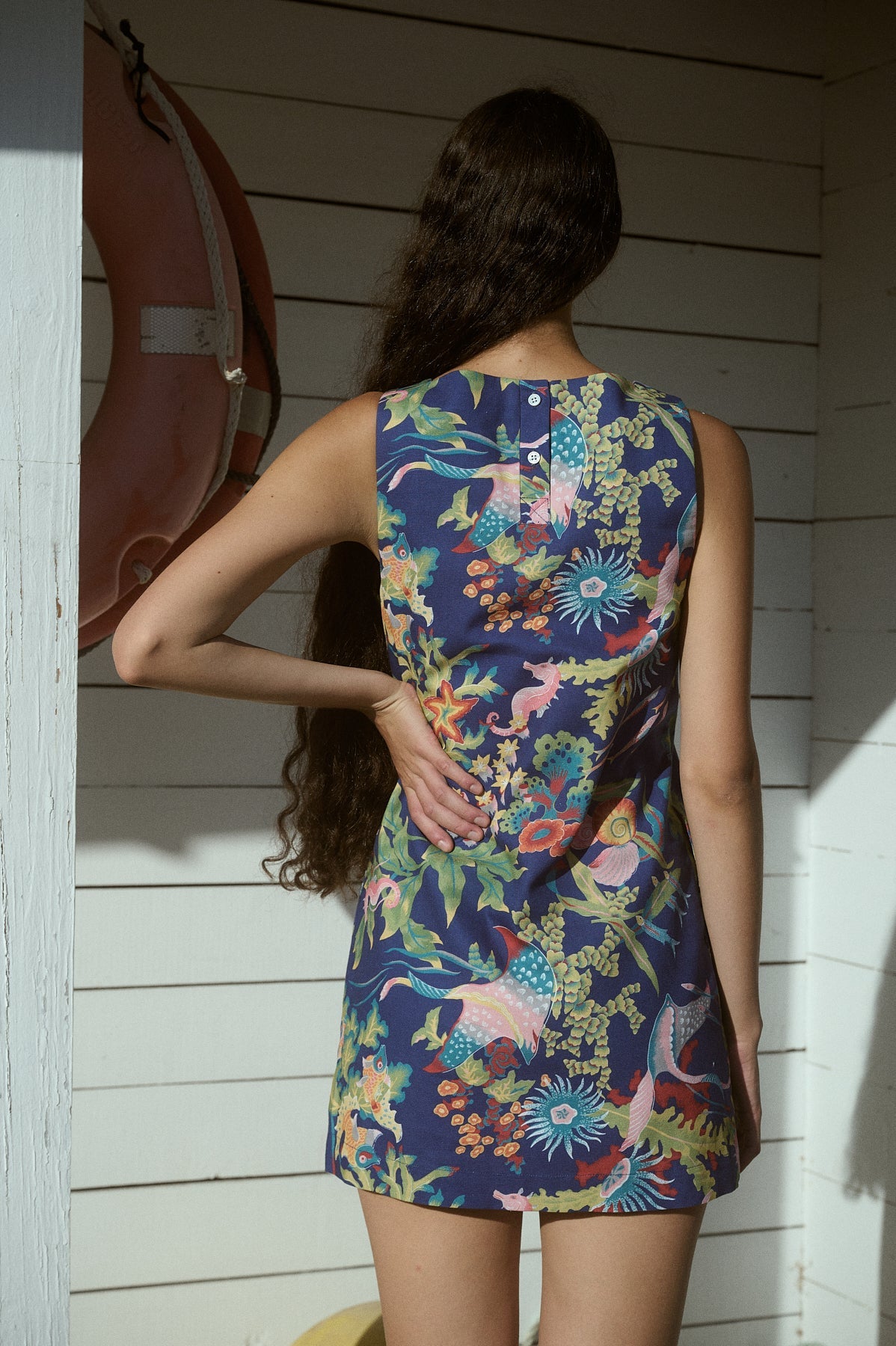 Classic Mini Shift Dress in Blue Under The Sea