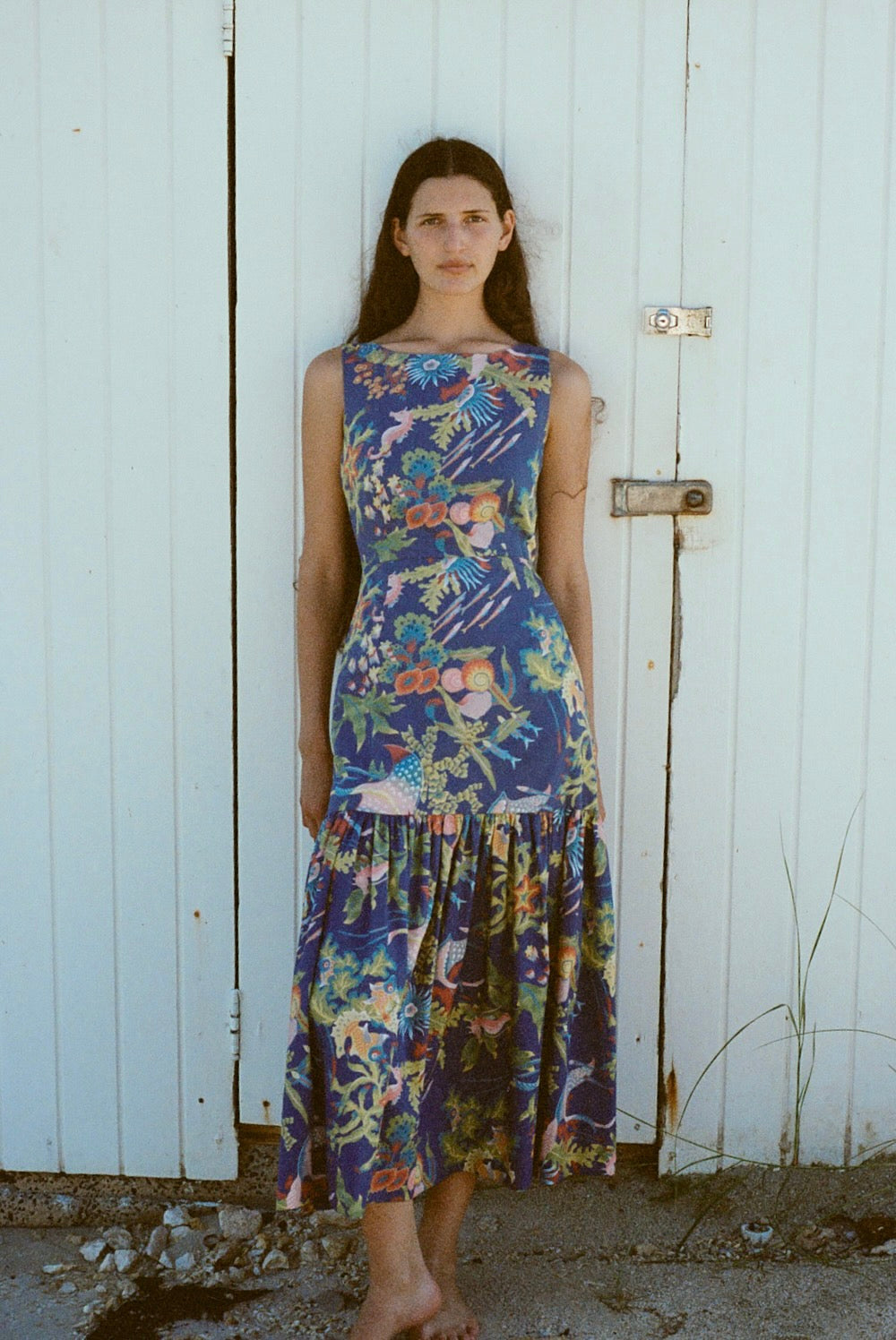 Low-Back Dress in Blue Under The Sea