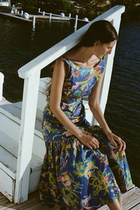 Low-Back Dress in Blue Under The Sea