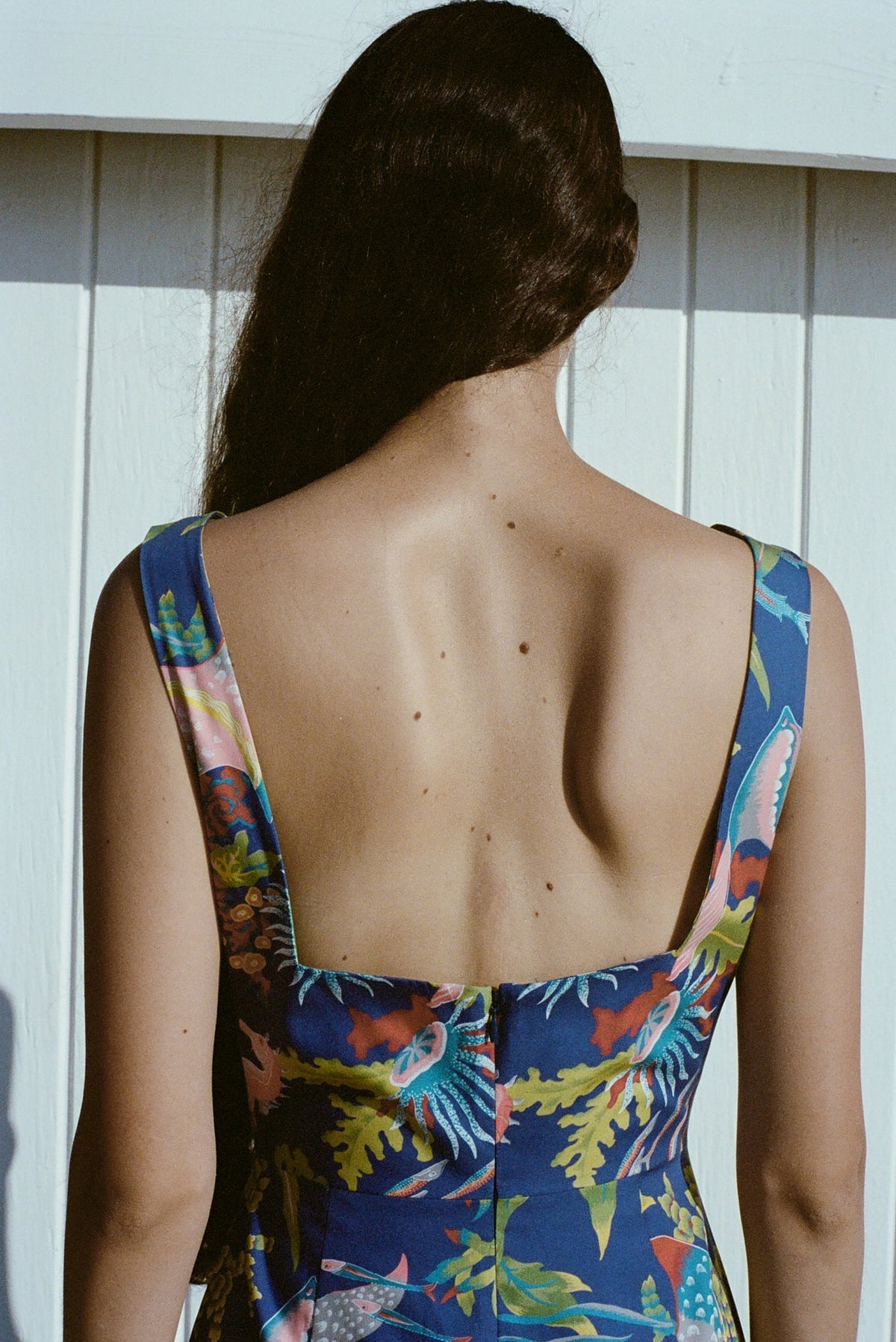 Low-Back Dress in Blue Under The Sea