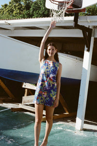 Classic Mini Shift Dress in Blue Under The Sea