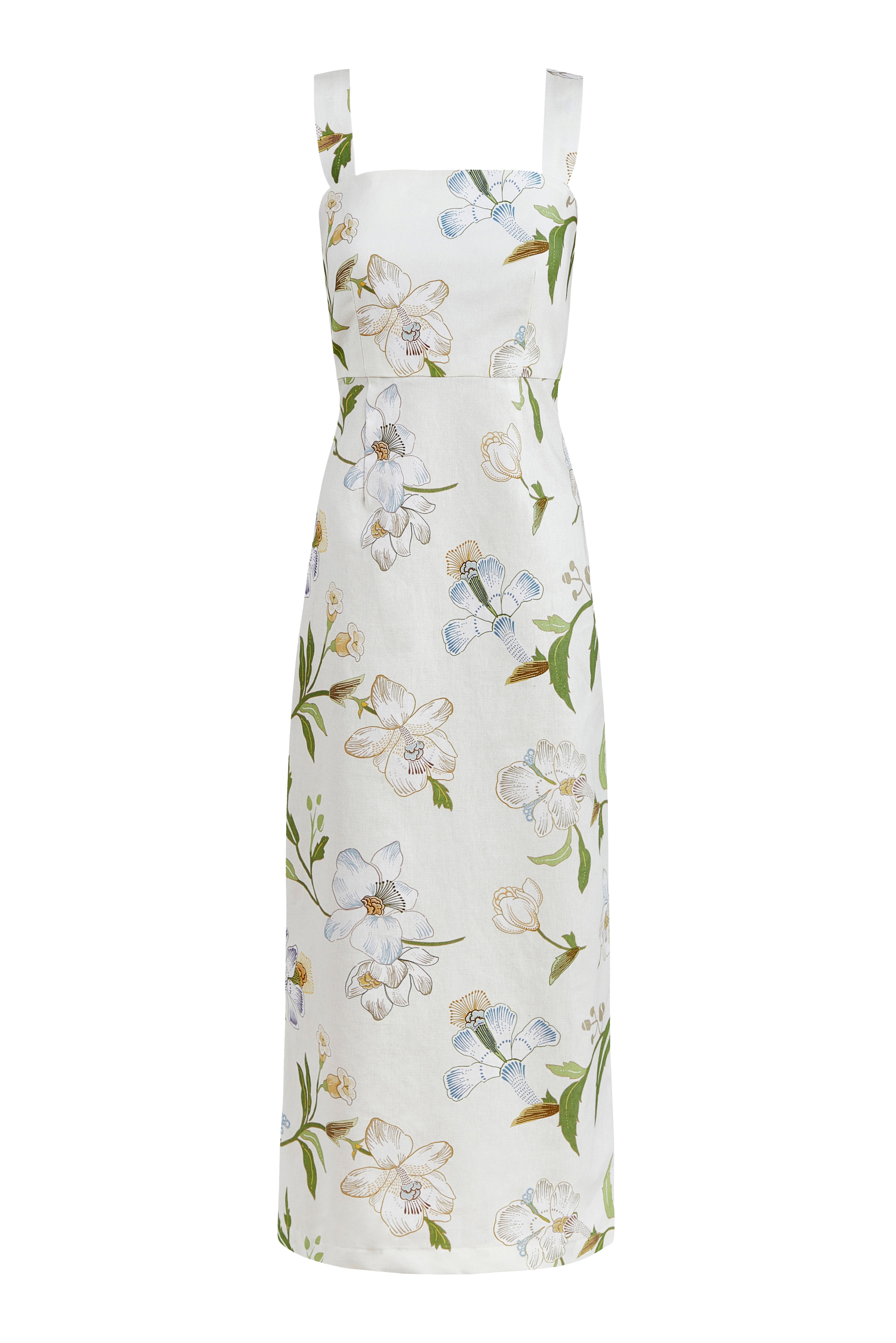 OTM Exclusive: Long Slip Dress in Ivory Hibiscus