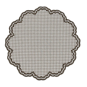 Cocoa gingham luxury embroidered placemats