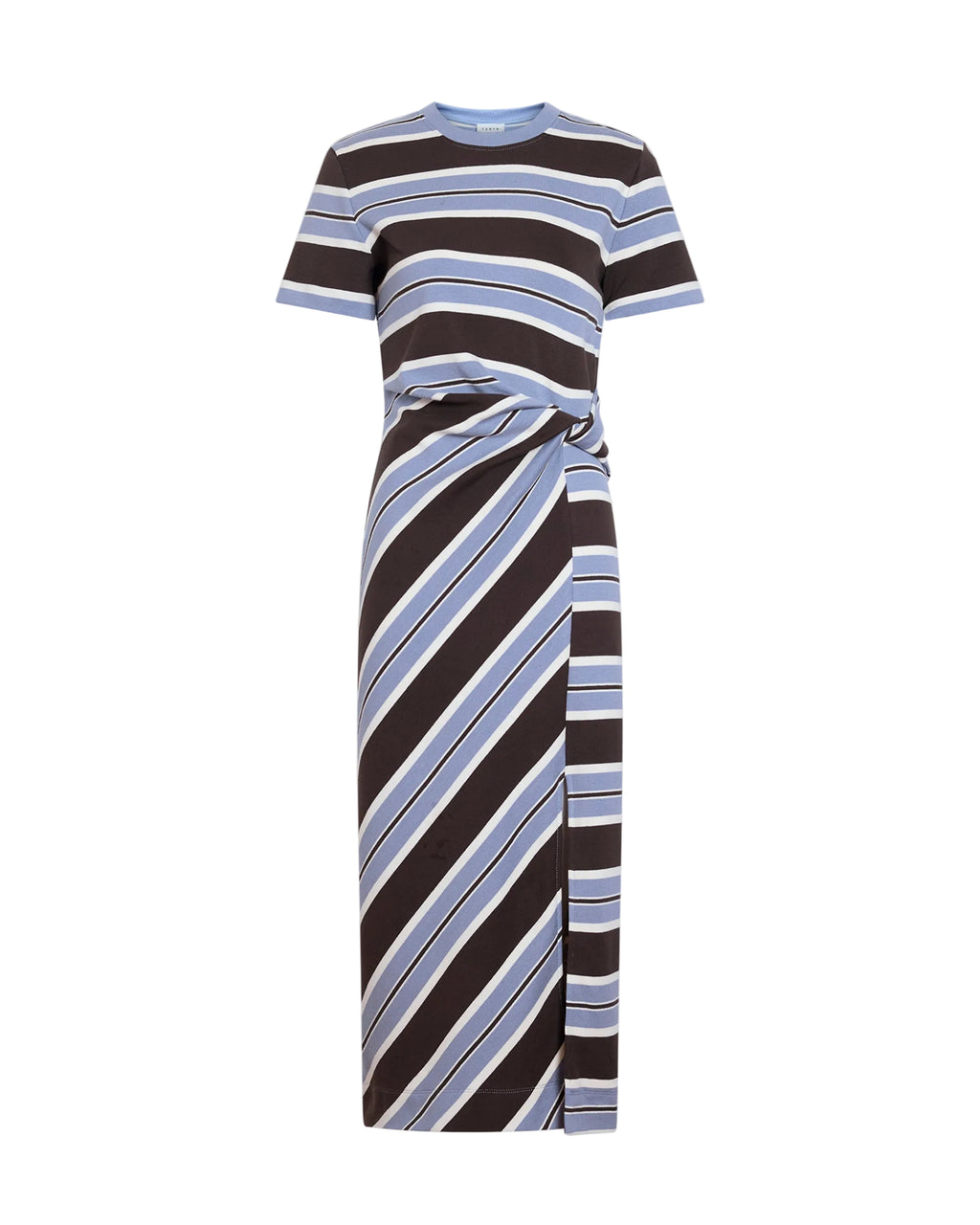 Short Sleeve Cody Dress in Dark Fig/Winter Sky/Cream Multi