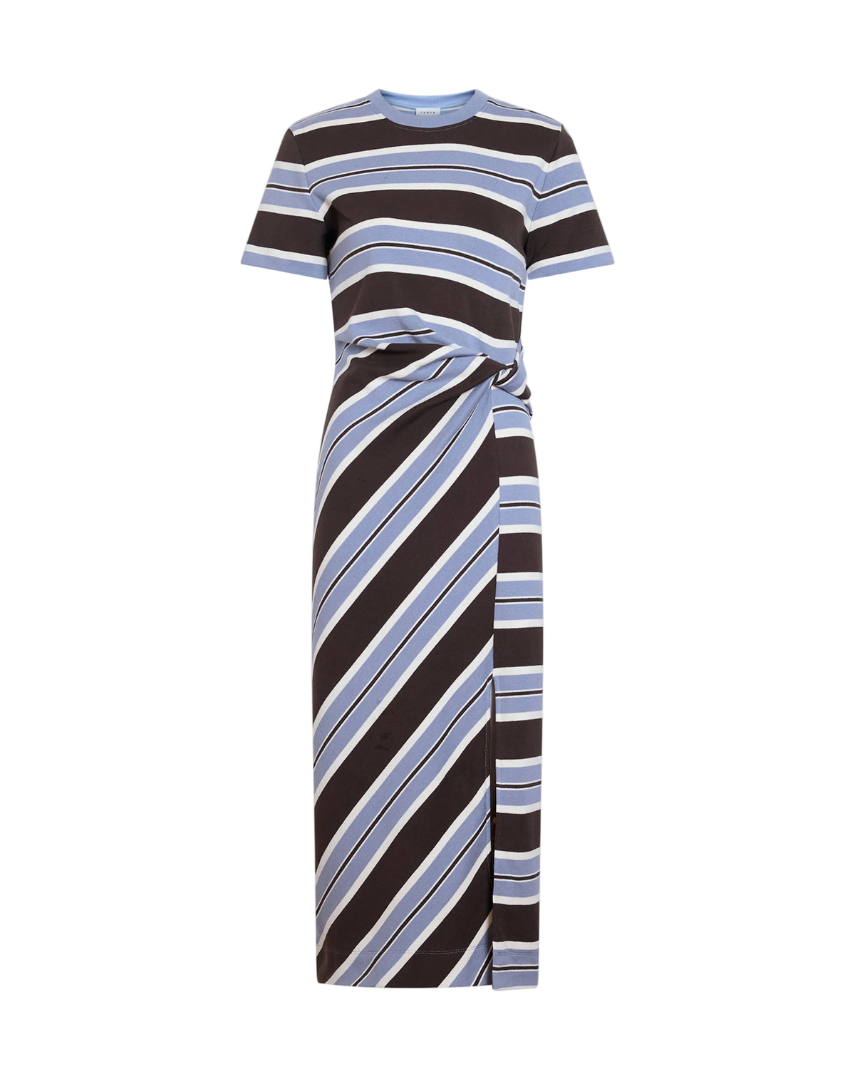 Short Sleeve Cody Dress in Dark Fig/Winter Sky/Cream Multi