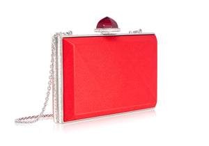 Skylar Satin Handbag in Crimson