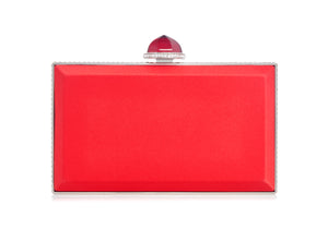 Skylar Satin Handbag in Crimson