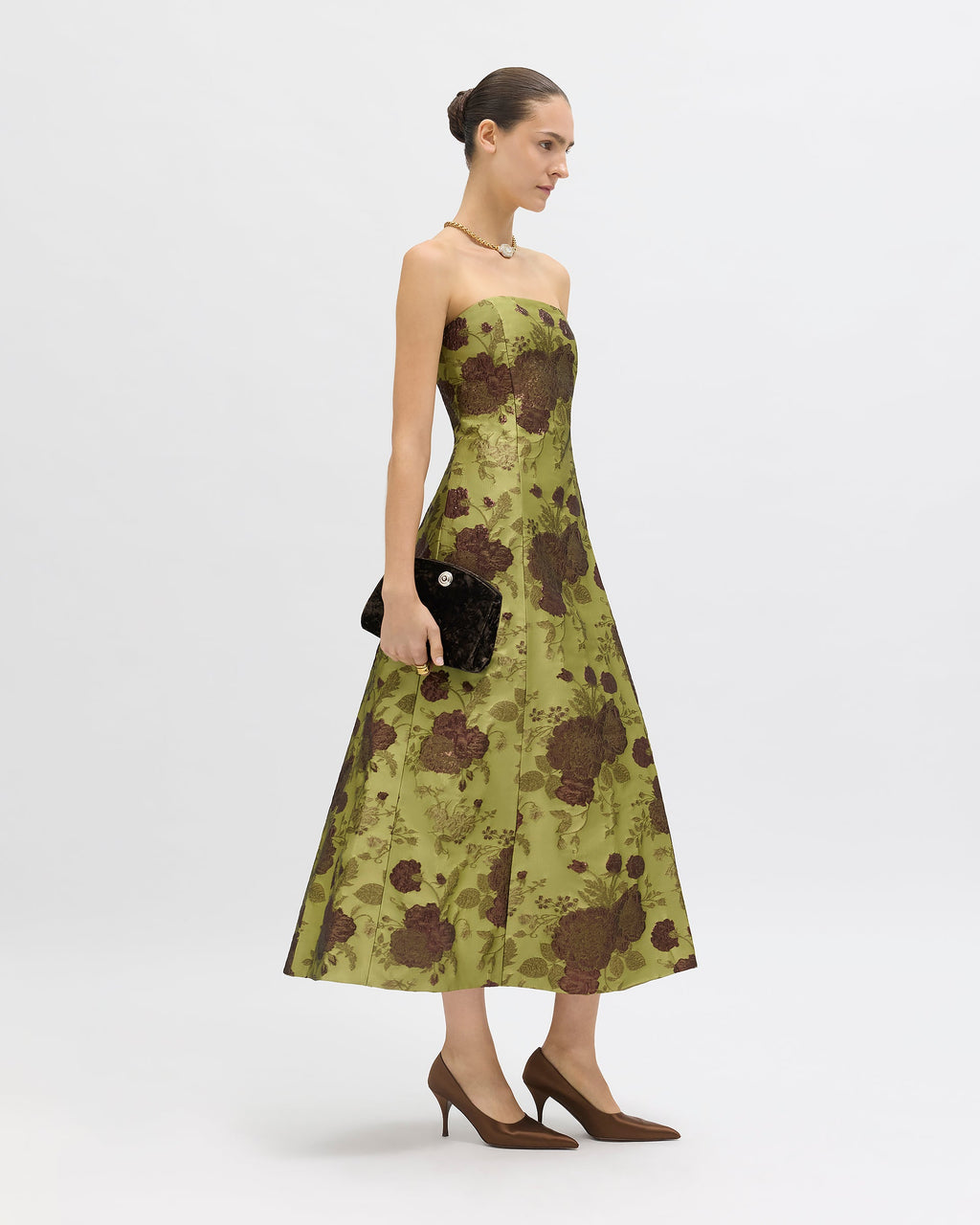 Colette Dress in Citron Floral