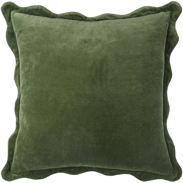Collier Scalloped Edges Cotton Throw Pillow
