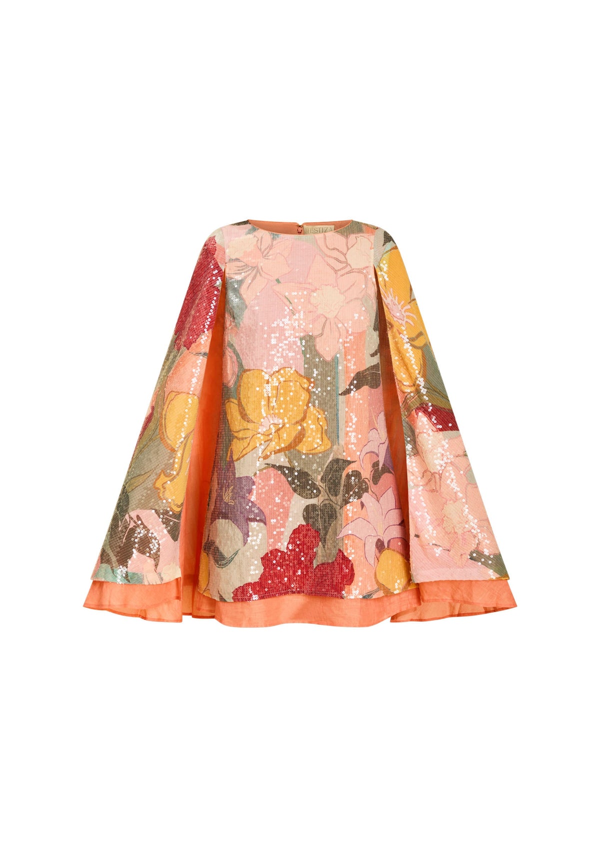 Collins Cape Mini Dress in Painted Blooms