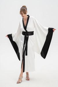 Colourful Silky Satin Kimono Robe