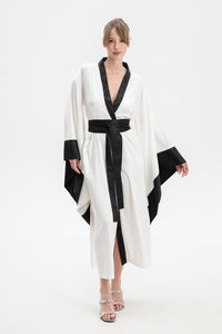 Colourful Silky Satin Kimono Robe