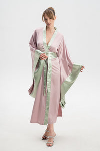 Colourful Silky Satin Kimono Robe