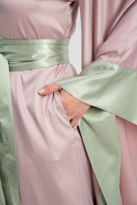 Colourful Silky Satin Kimono Robe