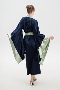 Colourful Silky Satin Kimono Robe