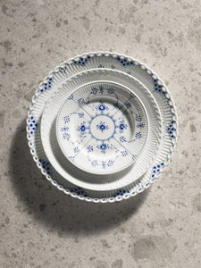 Blue Fluted Full Lace Dinner Plate 10.75"