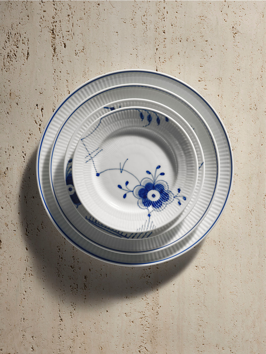 Blue Fluted Mega Bread & Butter Plate #6 6.75"