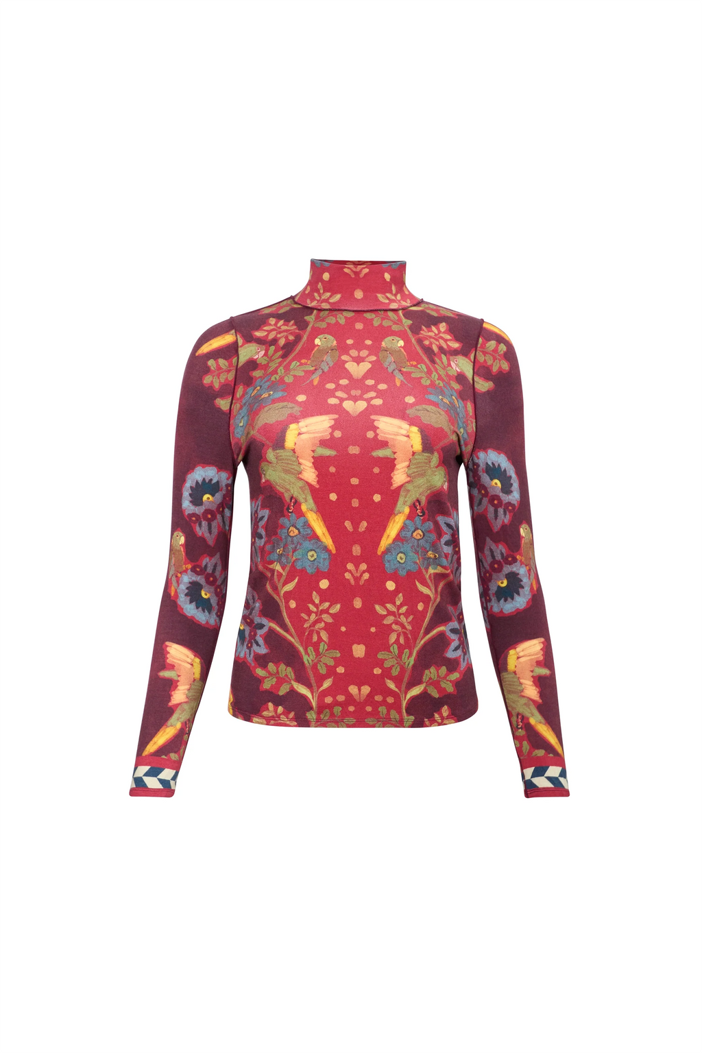 Connor Top in Birds of a Feather Maroon