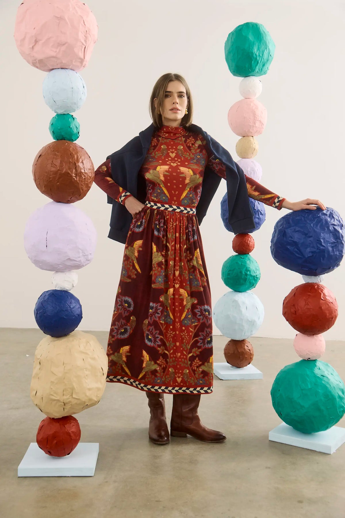 Connor Top in Birds of a Feather Maroon