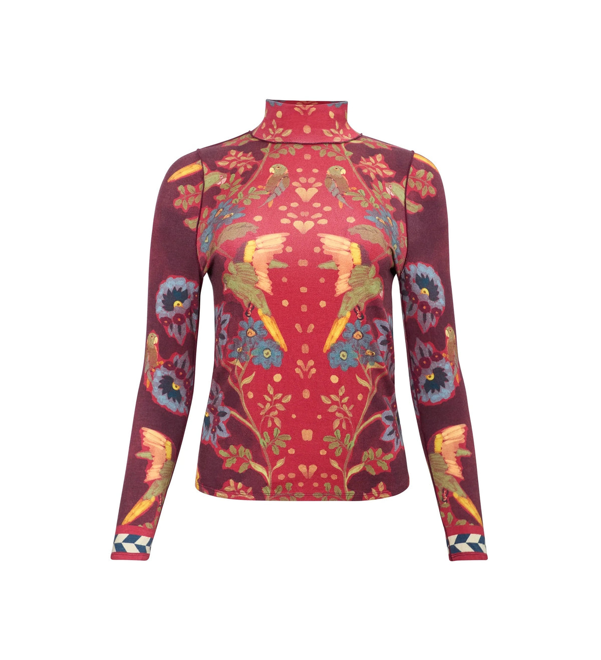 Connor Top in Birds of a Feather Maroon