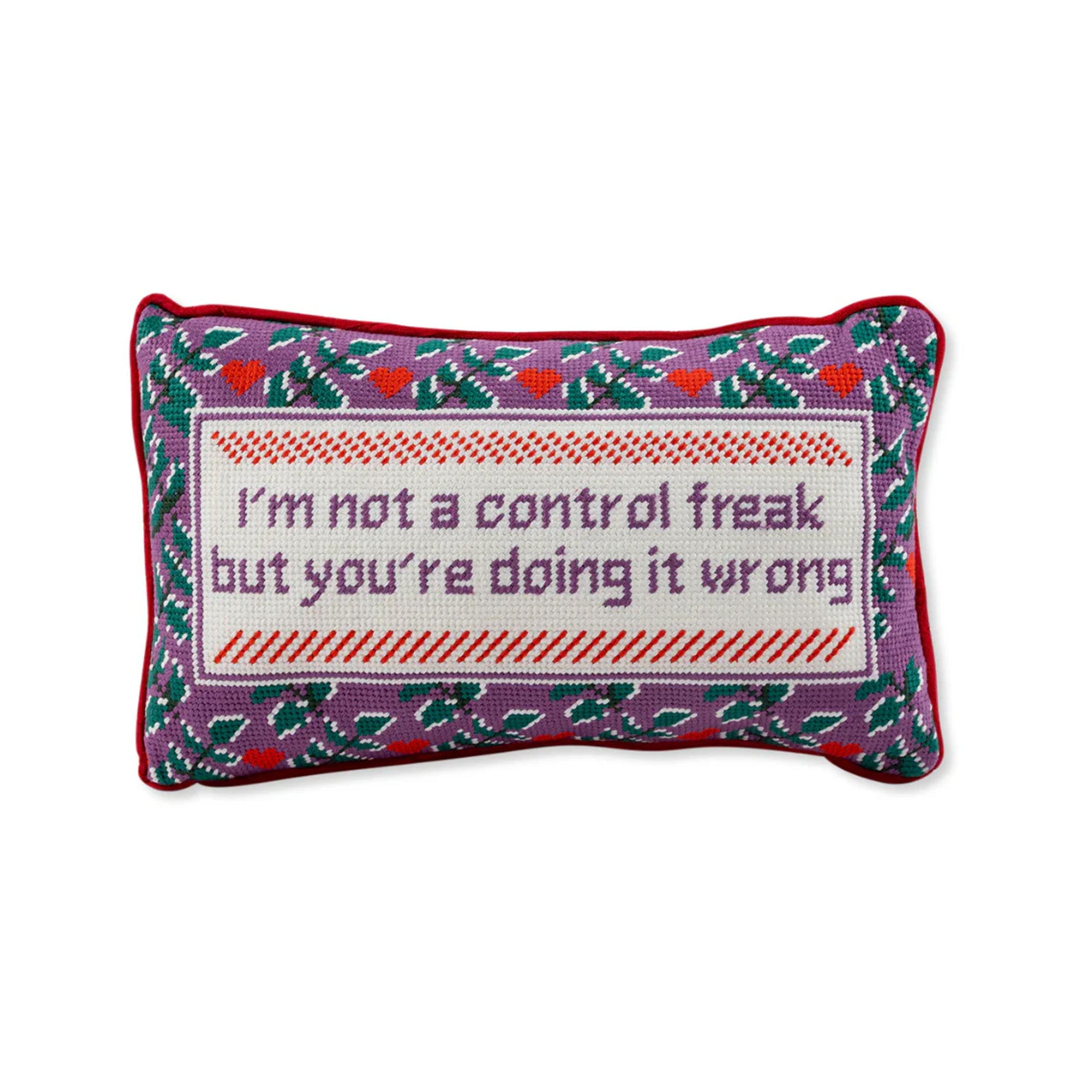 Furbish Studio Control Freak Needlepoint Pillow - Thumbnail 3