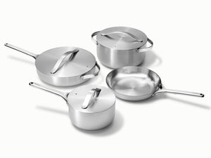 Cookware Set in Stainless Steel, Set of 5 with Lids