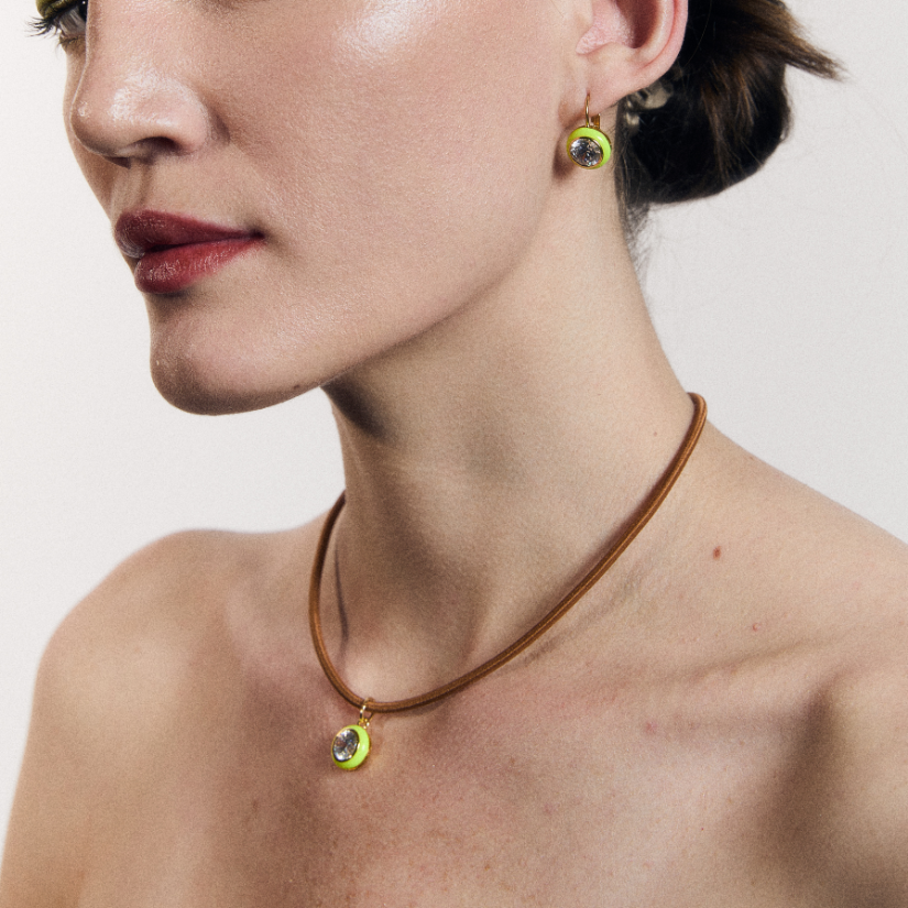 Bezel Clasp Cord Necklace