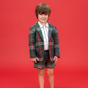 Hayden Boy Blazer in Green Tartan