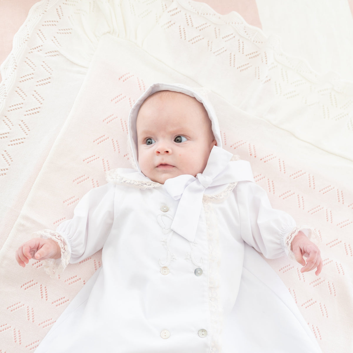 Knit Baby Blanket in Ivory