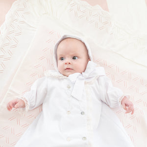 Knit Baby Blanket in Ivory