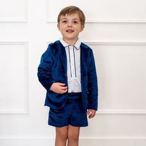 Hayden Boy Blazer in Navy Velvet